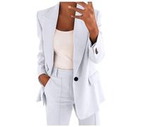 Conjunto de traje blazer para mujer, trajes de 2 piezas para mujer, chaqueta de manga larga con botones, pantalones largos, color sólido, trajes de dos piezas, ropa de abrigo con solapa, blazer y