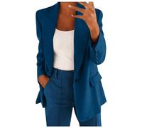 Conjunto de traje blazer para mujer, trajes de 2 piezas para mujer, chaqueta de manga larga con botones, pantalones largos, color sólido, trajes de dos piezas, ropa de abrigo con solapa, blazer y