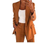 Conjunto de traje de dos piezas con solapas para mujer, de Navidad, para oficina, negocios, chaqueta formal de manga larga con botones + pantalón, traje delgado, holgado, chaqueta elegante para mujer,