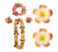 Conjunto De Traje De Fiesta Tropical De 6 Piezas, Decoración De Fiesta Hawaiana, Guirnalda De Decoración De Fiesta, Guirnalda De Muñeca, Decoración De Guirnalda