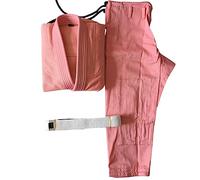 Conjunto de traje de karate de uniforme de judo gi para niños y adultos, algodón para entrenamiento de judo y karate, Rosado, M0