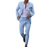 Conjunto de Traje de Lino para Hombre, Esmoquin Casual, 2 Piezas, Ajuste Regular, Chaqueta de Lino y Pantalones, graduación, Boda, Cena