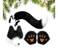 Conjunto De Traje De Lobo | Kit De Disfraz De Lobo Para Halloween | De Disfraz Animal Para Mujeres | Para Juego De Roles Representación Escénica Mascarada Navidad Halloween Fiesta De Cosplay