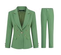 Conjunto de traje de mujer de 2 piezas vintage de oficina con un botón Blazer y pantalones de traje, forro polar verde con licencia oficial de star wars silent one crew., X-Large