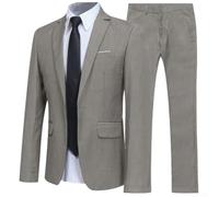 Conjunto de traje de tres piezas para hombre con corbata de camisa y pantalones para eventos formales, bodas y ocasiones de negocios, estilo clásico de caballero (3XL gris)