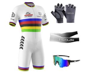Conjunto de Traje de triatlón de Manga Corta para Hombre，Traje de Ciclismo Acolchado de una Pieza para，Traje de Ciclismo de Secado rápido MTB Mono Racing,Ciclismo, Carrera, natación. (TYP-2,S)