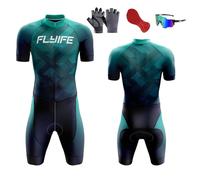 Conjunto de Traje de triatlón de Manga Corta para Hombre,Traje de Ciclismo para Hombre, Traje de Ciclismo de Secado rápido MTB Mono Racing,Ciclismo, Carrera, natación. (TYP-6,XL)