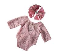 Conjunto De Traje Fotografía Para Recién Nacido Pelele Encaje Bebé Con Diadema Conjunto Ropa Cómodo Sesión Fotos 0 A 6 Meses Disfraz Recién Nacido