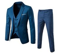 Conjunto de traje para hombre de 3 piezas: traje de estilo moderno, completo para boda, de negocios, blazer, chaqueta de 3 piezas, chaleco, pantalón, traje slim fit, vintage, para fiestas, clásico
