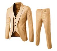 Conjunto de traje para hombre de 3 piezas: traje de estilo moderno, completo, para boda, negocios, blazer, chaqueta de 3 piezas, chaleco, pantalón, traje slim fit, vintage, para fiestas, clásico