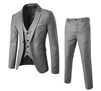 Conjunto de traje para hombre de 3 piezas: traje de estilo moderno, completo, para negocios, blazer, chaqueta de 3 piezas, chaleco, pantalón, traje slim fit, vintage, para fiestas, clásico, encantador