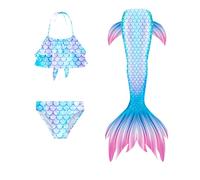 Conjunto de Trajes de baño de 3 Piezas para niñas, Traje de baño con Top, Braga Bikini niña y Falda de baño, Bikini niña, Ropa de baño 5-12 años
