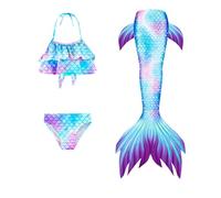 Conjunto de Trajes de baño de 3 Piezas para niñas, Traje de baño con Top, Braga Bikini niña y Falda de baño, Bikini niña, Ropa de baño 5-12 años