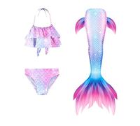 Conjunto de Trajes de baño de 3 Piezas para niñas, Traje de baño con Top, Braga Bikini niña y Falda de baño, Bikini niña, Ropa de baño 5-12 años