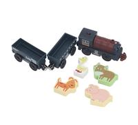 Conjunto de Trenes de Granja de Animales Juguete de Aprendizaje Educativo magnético Juega de Desarrollo de Habilidades motoras Finas para niños Material de Abdominales (Azul Marino)