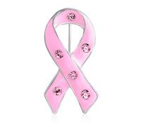 Conjunto de Tres Broches de Alfiler de Superviviente de Cáncer de Mama con Cinta Rosa de Prevención y Concienciación con Detalles de Cristal y Esmalte para Mujeres, Chapado en Plata y Oro.