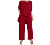 Conjunto de Tres Piezas para Mujer, Moda Otoño Invierno, Moda Demasiado Fina de Lujo, Talla Grande Chaqueta Manga Corta