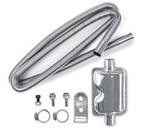 Conjunto de tubo de escape y silenciador BNGXR, tubo de escape de acero inoxidable de 200 cm para coche con silenciador y dos abrazaderas de acero inoxidable para calefacción estacionaria a diésel