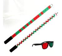 Conjunto De Varillas De Escaneo con Gafas Rojas Y Verdes para Entrenamiento De Desinhibición Dinámica De Sacadas, Movimiento Ocular Visual Y Regulación Cerebral Dinámica Mano-Ojo.