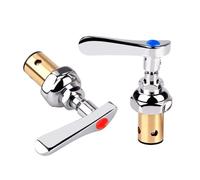 Conjunto de vástago palanca para grifo comercial, cartucho válvula repuesto con código color para agua caliente y fría, cuerpo cromado núcleo latón, giro suave un cuarto vuelta