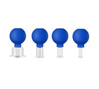 Conjunto de ventosas faciales de vidrio de 4 PC, succión al vacío de silicona, terapia de masaje de ventosas, un kit para anti -celulitis, anti -arrugas para los ojos, la cara y el conjunto