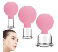 Conjunto de ventosas faciales para la cara, 3 piezas de 3 piezas 3 de tamaño Copa de succión facial, ojo reutilizable & Conjunto de ventosas de la cara, plástico para la terapia de vegetería anti -ce