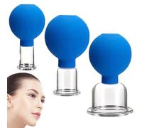 Conjunto de ventosas faciales para la cara, 3 piezas de 3 piezas de 3 piezas Copa de succión facial de tamaño, ojo reutilizable ＆ Juego de ventosas de la cara, plástico antihelulitis de terapia de ve