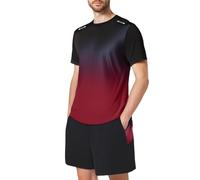 Conjunto De Verano Hombre,Conjunto de Camiseta y Pantalones Cortos de Manga Corta de Malla Transpirable y Ligera para Hombre con Estampado Degradado Ideal para Playa Escuela Fiestas y Deportes