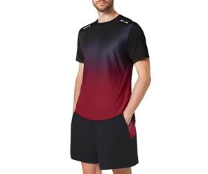 Conjunto De Verano Hombre,Conjunto de Camiseta y Pantalones Cortos de Manga Corta de Malla Transpirable y Ligera para Hombre con Estampado Degradado Ideal para Playa Escuela Fiestas y Deportes