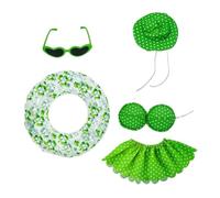 Conjunto De Verano Para Ganso De Porche,5 Piezas Bañador Flotador Sombrero Gafas Solares Ropa | Conjunto veraniego para ganso con bikini,Para Césped, Jardín, Terraza, Pasto, Balcón, Patio Trasero, Dec
