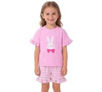 Conjunto De Verano para Niña 2026, Estampado De Conejo, Dos Piezas Casual para Niños Pequeños, Short A Juego (5 Years)