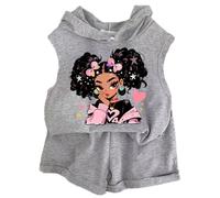 Conjunto de Verano para niñas de 2 a 13 años, Camiseta sin Mangas y Pantalones Cortos Estampados, Ropa de Juego Informal y cómoda para días calurosos.