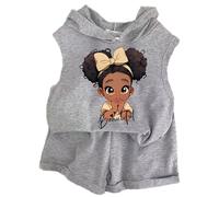 Conjunto de Verano para niñas de 2 a 13 años, Camiseta sin Mangas y Pantalones Cortos Estampados, Ropa de Juego Informal y cómoda para días calurosos.