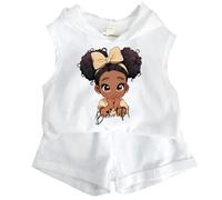 Conjunto de Verano para niñas de 2 a 13 años, Camiseta sin Mangas y Pantalones Cortos Estampados, Ropa de Juego Informal y cómoda para días calurosos.