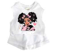 Conjunto de Verano para niñas de 2 a 13 años, Camiseta sin Mangas y Pantalones Cortos Estampados, Ropa de Juego Informal y cómoda para días calurosos.