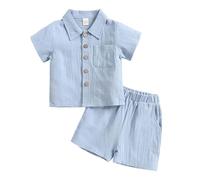 Conjunto de verano para niños, camisa y pantalones cortos de lino, ropa informal para uso diario, transpirable y cómoda, conjunto de dos piezas. Trajes Completos De Mujer Y Traje Del De Chihuahua