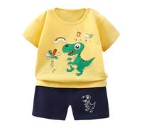 Conjunto de Verano para Niños de Dos Piezas Ropa Casual de Manga Corta Ideal para Actividades Diarias y Juego Dínamo de Algodón y Transpirable Movimiento Libre sin Restricciones para Crecer Feliz
