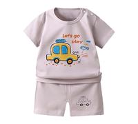 Conjunto de Verano para Niños de Dos Piezas Ropa Casual de Manga Corta Ideal para Actividades Diarias y Juego Dínamo de Algodón y Transpirable Movimiento Libre sin Restricciones para Crecer Feliz