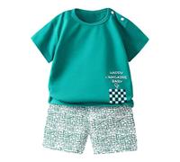 Conjunto de Verano para Niños de Dos Piezas Ropa Casual de Manga Corta Ideal para Actividades Diarias y Juego Dínamo de Algodón y Transpirable Movimiento Libre sin Restricciones para Crecer Feliz