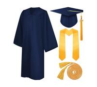 Conjunto de vestido de graduación: gorros universitarios con borla y estola con sello de estilo europeo-americano 2025 | Vestido de licenciatura tejido para ceremonias universitarias, ropa para
