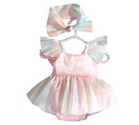 Conjunto De Vestido Mameluco Con Diadema Con Lazo Para Fotografía Bebé Ropa Niña Ropa Sesión Fotos Traje Hitos Traje Recién Nacido