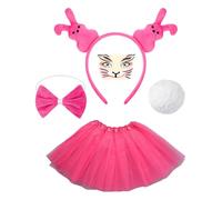 Conjunto de vestidos de conejo, traje de conejito de Pascua, juego de disfraces de Halloween colorido - Funciones divertidas suministros, accesorios para Pascua, cumpleaños, Navidad