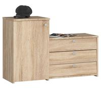 Conjunto de zapatero y cómoda akord s16 roble sonoma 98,4 cm 4 puertas color roble sonoma mate 5 estantes 98,4x33x68 cm