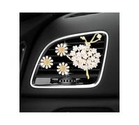 conjunto decoración interior Ambientador para coche Ballet Girl, difusor de perfume con forma de margarita para ventilación de aire acondicionado de coche, accesorios salida aire del coche(White)