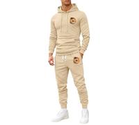 Conjunto deportivo con capucha y cordón en la cintura para hombre | Conjunto de ropa de descanso, sudadera con capucha y cremallera, ropa deportiva Co-ord para correr, ropa para el hogar