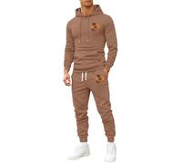 Conjunto deportivo con capucha y cordón en la cintura para hombre | Conjunto de ropa de descanso, sudadera con capucha y cremallera, ropa deportiva Co-ord para correr, ropa para el hogar