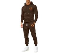 Conjunto deportivo con capucha y cordón en la cintura para hombre | Conjunto de ropa de descanso, sudadera con capucha y cremallera, ropa deportiva Co-ord para correr, ropa para el hogar