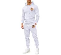 Conjunto deportivo con capucha y cordón en la cintura para hombre | Conjunto de ropa de descanso, sudadera con capucha y cremallera, ropa deportiva Co-ord para correr, ropa para el hogar