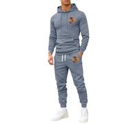 Conjunto deportivo con capucha y cordón en la cintura para hombre | Conjunto de ropa de descanso, sudadera con capucha y cremallera, ropa deportiva Co-ord para correr, ropa para el hogar