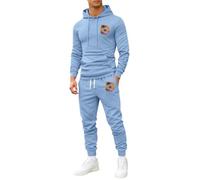 Conjunto deportivo con capucha y cordón en la cintura para hombre | Conjunto de ropa de descanso, sudadera con capucha y cremallera, ropa deportiva Co-ord para correr, ropa para el hogar